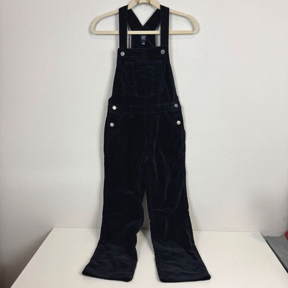 GAP Kids Velvet Black Overalls M - Picture 1 of 7